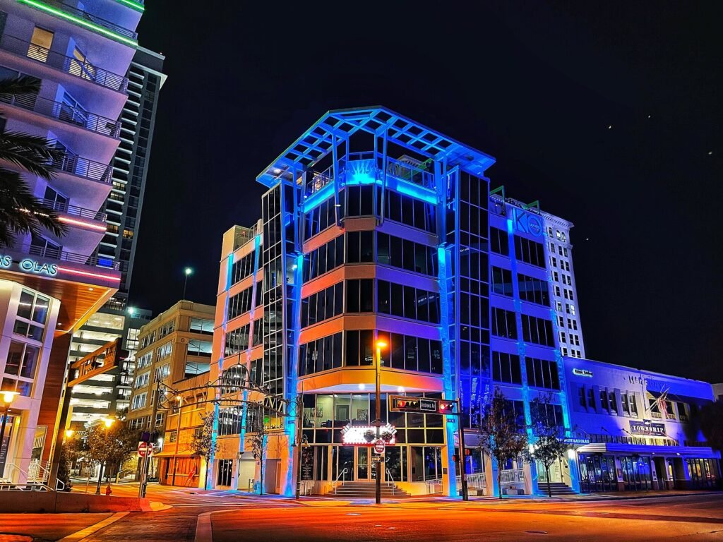 Fort Lauderdale architecture. Next to Riverwalk in Florida. Downtown.