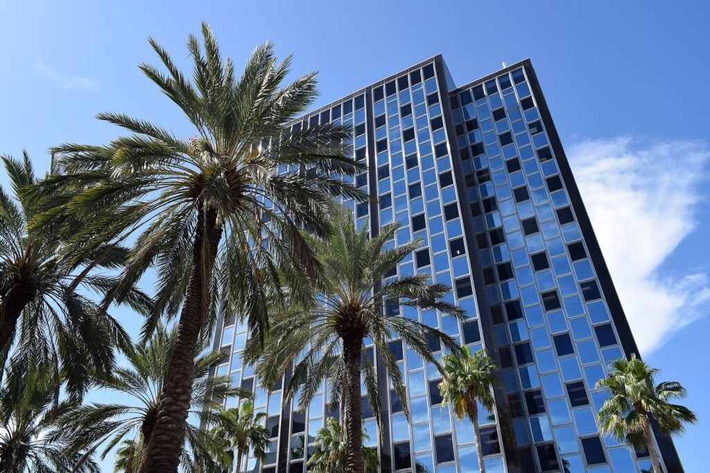 South view of the Miami Beach Federal Building at 407 Lincoln Road, Florida