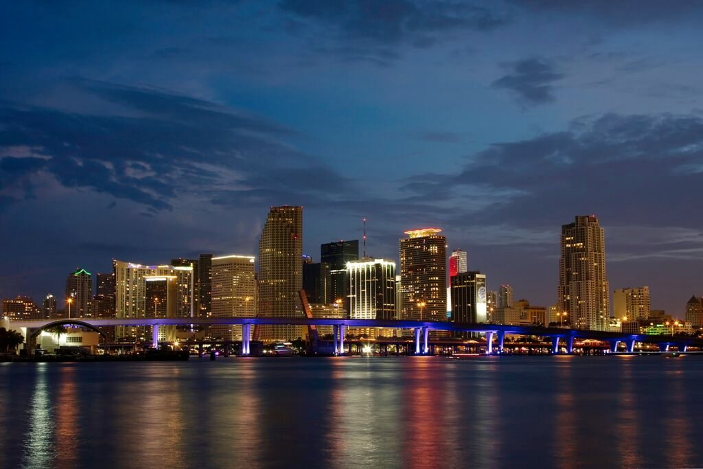 Downtown Miami, Florida, on the 4th of July, 2010, as seen from Watson Island