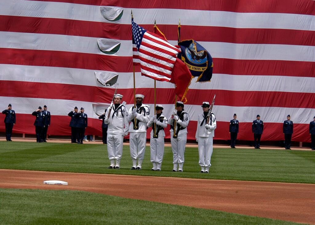 BOSTON (July 4, 2007) – The color guard from multi-purpose amphibious assault ship USS Wasp (LHD 1) presents the colors