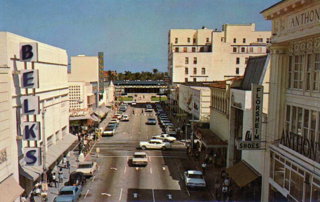 Belks and JC Penneys on Clematis Street.