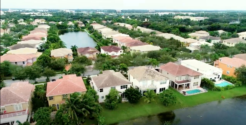 Miramar, Florida neighborhood off of Miramar Parkway. Principal house in view is at 3054 SW 165th Avenue, Miramar, FL, 3