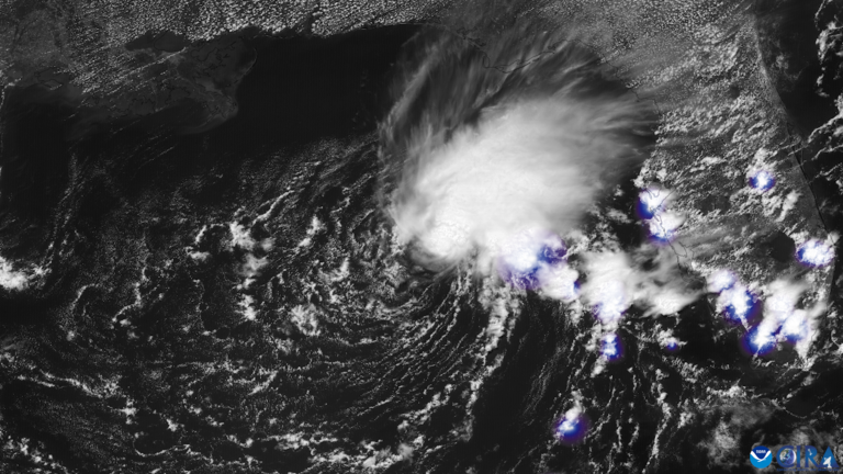 Tropical Storm Arlene forms in the northern Gulf of Mexico.