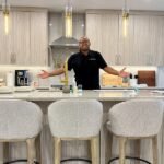 Vinicius Ferreira, CEO of VF Builders, in a kitchen his team renovated in Wellington, FL